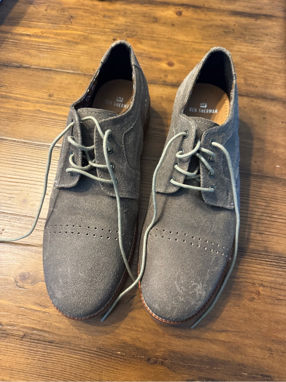 Ben Sherman Men's Charcoal Suede Derby Shoes
